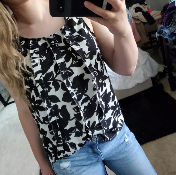 Elle Tops - Elle Black and White Blouse